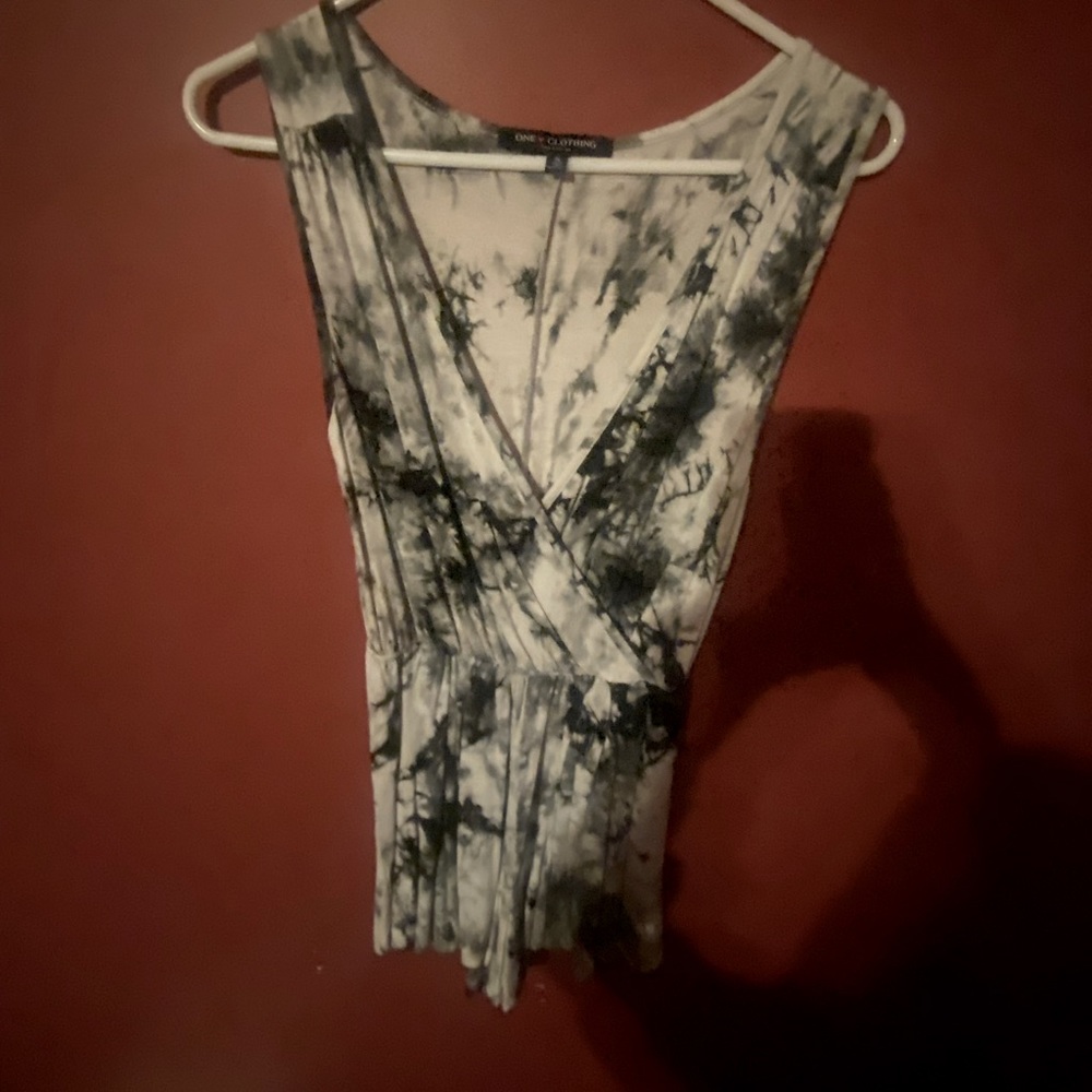 Brand One Clothing. Short white & black romper! Size Small gently used